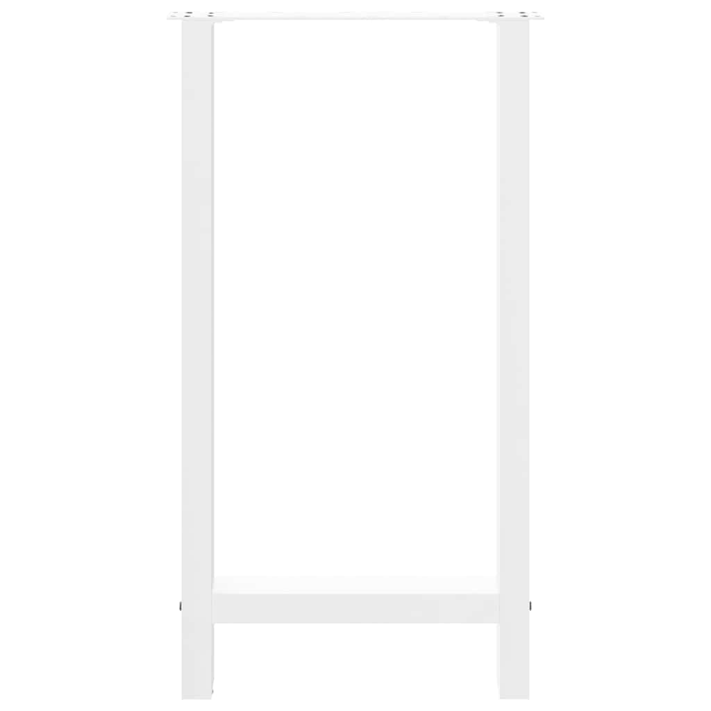 Lot de 2 pieds de table de bar blancs, 40 x 90-91 cm, patins de table en acier, structure de table stable pour tables mange-debout et bricolage, avec vis et pieds de nivellement réglables