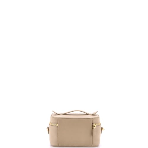 Pre-Loved Convertible Top Handle Vanity Shoulder Bag Vitello Daino Mini, Neutral3