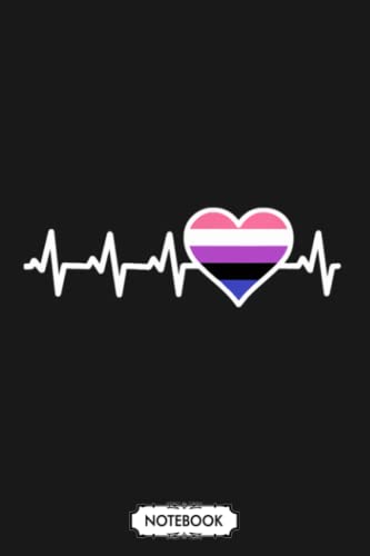 Genderfluid Nonbinary No Gender Fluid Heartbeat Outfit A56232 Notebook: Planner, Diary, Journal, Matte Finish Cover, Lined College Ruled Paper, 6x9 120 Pages