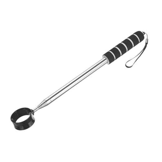 PATIKIL Golf Ball Retriever Telescopic, 9 Ft Stainless Steel Head Ball Grabber with Lanyard for Water Golf Ball Picker Tool Golf Accessories, Black