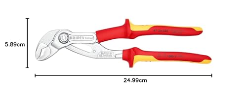 Image of KNIPEX Cobra Water Pump Pliers (VDE 1000V Insulated Grip, Red and Yellow, 250 mm)