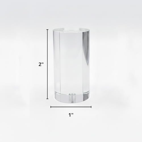 Image of Royal Designs, Inc. F-5036L-2 Clear Lucite Lamp Finial, 1 x 2 inch, Tall Cylinder, 2-Pack