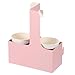 Takelablaze 2 Cup Carrier Disposable Drink Carrier Kraft Drink Carrier with Handles Cafe and Restaurant Food Service Delivery Cup Carrier Coffee Cup Holder for Drinks Takeout, Pack of 20, Pink