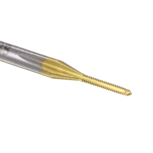 QUARKZMAN Metrisches Maschinengewindebohrer M1 x 0,25mm H2 Titanbeschichtet (Ti-beschichtet) Hochgeschwindigkeitsstahl 3 gerade Flöten Schraubengewinde DIY Werkzeug