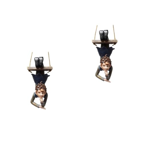 POPETPOP 2 Pièces Pendentif Pendaison esthétique Support pour Plantes Rester Maison grelinette Jardinage Decoration Jardin balançoires Pendentif Artisanal en résine décor de fête Black