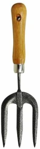 Vision4ever Wooden Weeding Potting Hand Held Steel Home Handle Garden Fork Gardening Tools Easy To Use