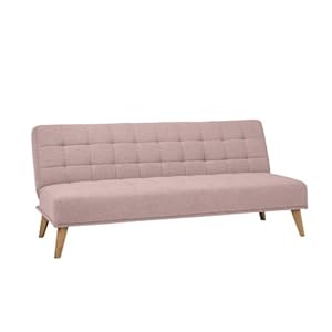 SHIITO | Modelo Versalles – Sofá Cama con Apertura Clic-Clac | Donde la Elegancia y el Confort se encuentran | Diseño Capitoné en Color Rosa | 189.5 x 88 x 89 cm