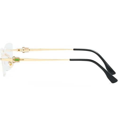 Image of Pure Titanium Rimless Glasses Frame for Men Rectangle Optical Frameless Eyeglasses Frames Lightweight Eyewear YJ2201