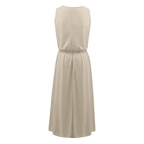 KQKAQJW Vestidos maxi femininos sexy estampado colado ao corpo, sem mangas, comprimento até o chão,
