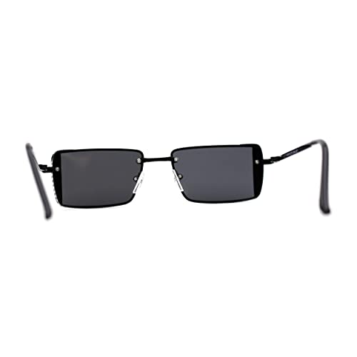 SA106 Mens Rimless Luxury Square Rectangle Ornate Metal Rim Sunglasses4