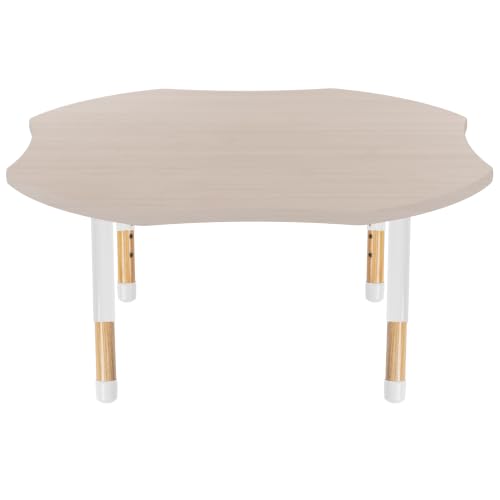 Image of Factory Direct Partners 48 inch x 48 inch Clover Kids Classroom Table with Adjustable Chunky Wood Legs