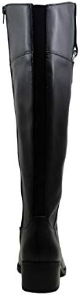 Alfani Womens Black Round Toe Stacked Heel Zip-Up Leather Riding Boot 5.5 | Image 4