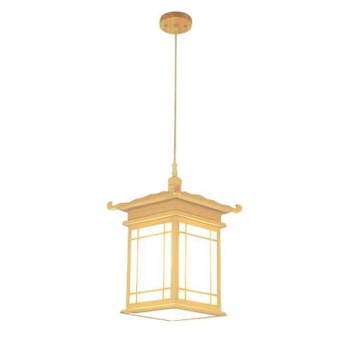 Pendente carrée bois japonais pour éclairer votre table de salle à manger