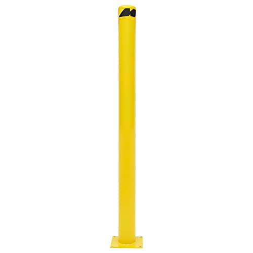 WUSILILU Industrial Yellow Powder Coated Steel Bollards 60 * 4.5in, Safety Bollard Post, Removable Traffic Parking Barrier Bollards for Entrance, Parking Lot, Sidewalk, Bike Path, Highway