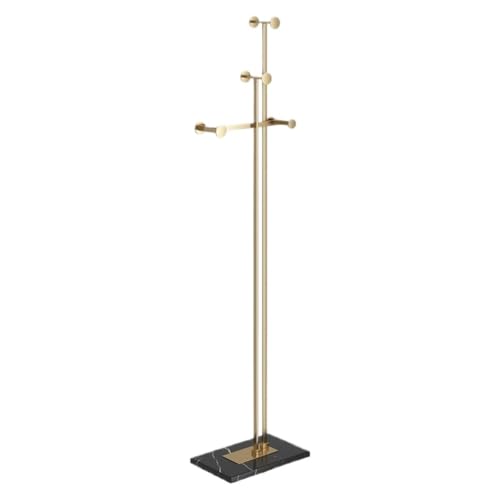 WLFKL Percha de Suelo Perchero Ligero De Lujo For Dormitorio, Perchero Creativo De Doble Varilla For Sala De Estar, Perchero De Pie Perchero(Gold)