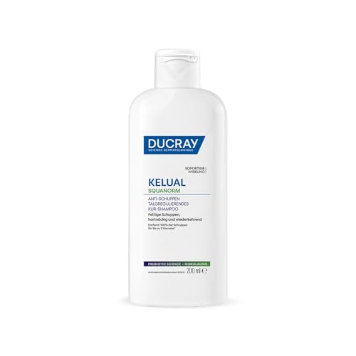 DUCRAY Kelual Squanorm - Shampoo Fettige Schuppen - Talgregulierend - Probiotic-Science-Technologie - 100% Schuppenentfernung - 2 Monate Rückfallschutz - Schuppige Kopfhaut - Klärt nachhaltig - 200 ml