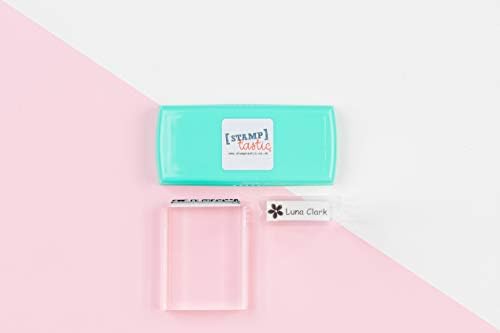 Stamptastic Personalised Double Stamp Set, Includes 2 Stamps and 1 inkpad. Naming School Uniform / Clothes /Kids Name Labels. NO Need to Iron/SEW/Marker Pen.