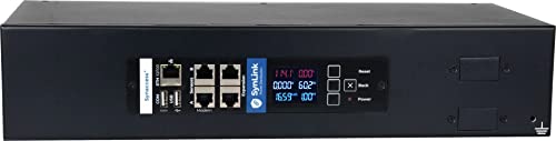 Synaccess SP-2001D SynLink Monitored 2U PDU (Non-SWITCHABLE OUTLETS) 250V/20A, 16 Outlets (12x C13 + 4X C19) - 1% Accurate Energy Meter KWH (8) - Access Via Web App, SSH, Serial, HTTP(S) API