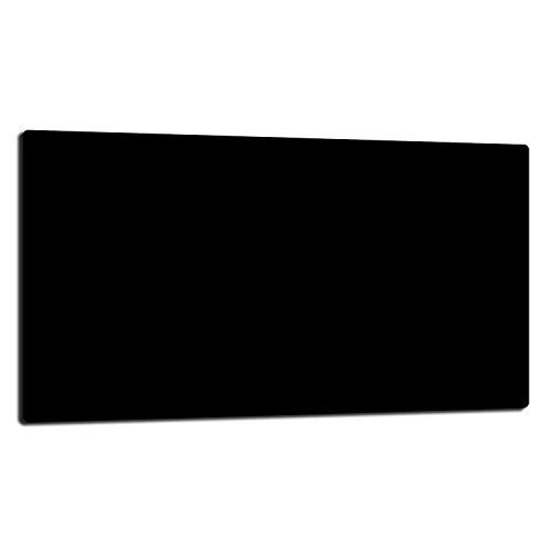 TMK Plaque de recouvrement de cuisinière, 90 x 52 cm, 1 pièce, pour cuisinières électriques ou à induction, anti-éclaboussures, planche à découper décorative, noire