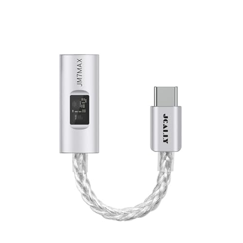 JCALLY JM7 MAX USB-C to 3.5mm Headphone DAC Amplifier CX31993 + SGM8262 Type-C to 3.5mm Digital Audio Decoding for iPhone Samsung Galaxy iPad & Android Phone