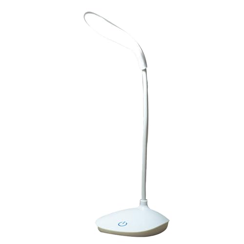 Qcwwy Lámpara de mesa con 3 niveles de brillo, intensidad regulable, lámpara de lectura y estudio, adecuada para interiores, exteriores, dormitorio, sala de estar, oficina, LED, escritorio, ABS