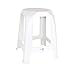 AC - Taburete Fabricado en PVC, Multiusos de plástico Resistente y Duradero. Ideal para el hogar, Clases o Trabajo. 47 x 26 x 26 cm. Color Blanco.