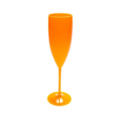10 Taças Champanhe Acrílico 160 Ml Para Festas/Comemorações cor:Laranja Neon