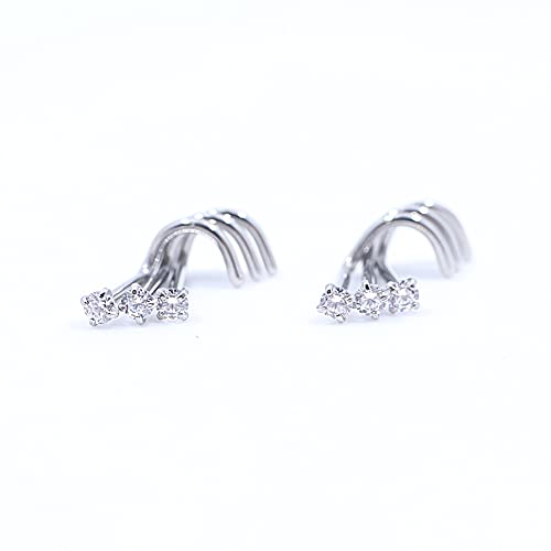 Fansing Nose Rings Surgical Steel Nose Studs Screw Shaped Nose Rings For Women Men Corkscrew Nostril Piercing Studs With Cubic Zirconia End Silver 2Mm 18 Gauge thumb #1