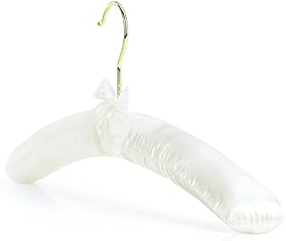 Hangerworld Ivory Satin Padded Cushioned Coat Hanger - 43cm for Hanging Adult Garments and Dresses