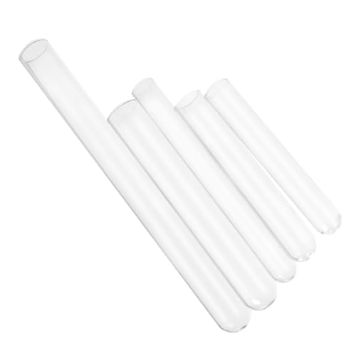 JUMPLAWN 50個 透明ガラス試験管 フラット口プ 多混合 耐熱実験容器 科学実験用 観察可能