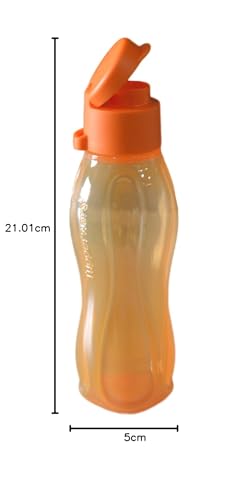 Image of Tupperware Aquasafe Plastic Bottle Set with Fliptop, 310ml, Set of 4, Multicolour