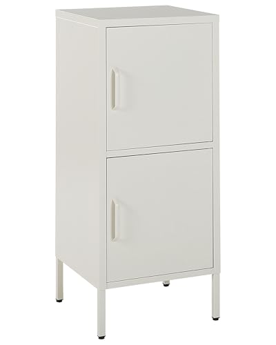 Aktenschrank mit 2 Türen 4 Ablagefächern Stahl weiß Industrie Stil Huron – Miniatur