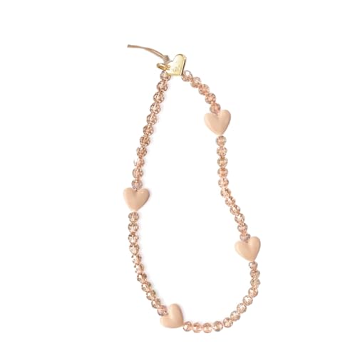VELVET CAVIAR Phone Charm Wrist Strap - Cute Beaded Cellphone Wristlet - Lanyard Accessory for Women - Fits all Phone Cases including iPhone 15 Pro Max / 14 Pro Max / 13 Pro Max / 12 (Nude Heart)