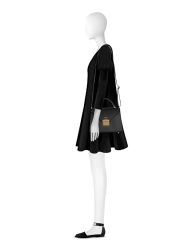 Peggy Top Handle Satchel Bag, Italian Calf Leather, 9.65 x 7.48 x 3.94 inches3