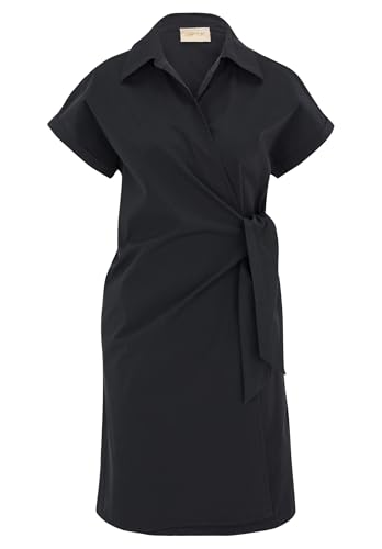 Cartoon Damen Wickelkleid mit Taschen 44, Schwarz