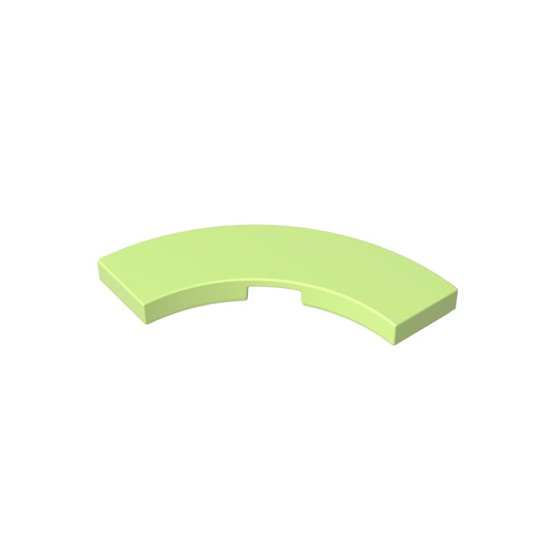 Circular Plate 3X3 Curved Light Panel 50PCS Compatible with Lego GDS-2182 Classic Bulk Toy MOC Color:Yellowish Green