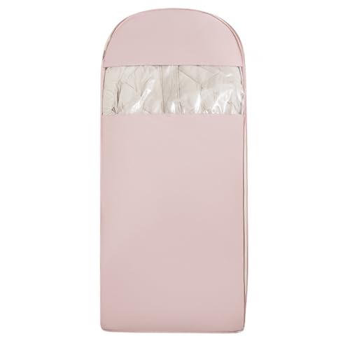 Space Saving Hanging Garment Bag with Self Compression Zipper, Space Saver Closet Organizers, Travel Bags with Hanger, Dust Cover Clothes Bags for Down Coat (1, Large),B