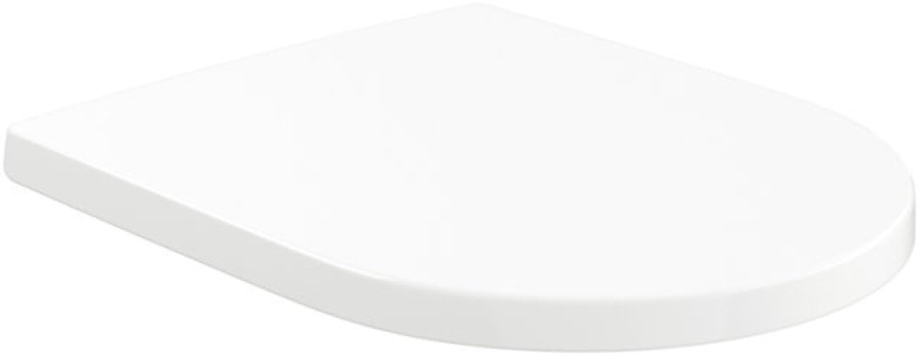 Villeroy & Boch Subway 3.0 asiento WC, forma en D –Blanco Alpino, brillo | Con bisagras de acero inoxidable, de Duroplast antirroturas, repuesto original, 8M426101
