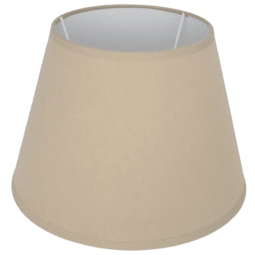 Runder Lampenschirm Aus Karton, Beige Kariert Mit Schleife – Ø 40 Cm, Landhaus- & Vintage-Stil