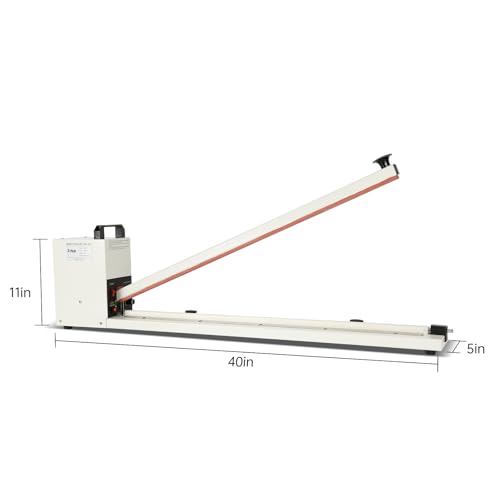 R-PACK Impulse Heat Sealer with Seal bar, Heavy-Duty Bag Sealing & Cutting Machine, 8mm Sealing Width, 1 Extra Replacement (white, 30 inch) by R-PACK - Image 7