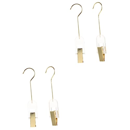 Levemolo 4 Pcs Coatpin Adjustable Pants Clip Garment Hanging Hook Multi Purpose Hanger Laundry Hanging Hooks Wall Hangers for Clothes Adjustable Hitch Multi-Function Pants Hanger Metal