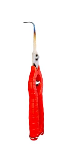 Lil Gnomies Pruner 90 Degree Curved 3 Inch Blades Annealed Scissors Trimmer Shears Specialty Tool, Red, Stainless Steel
