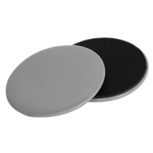 Tuokay, Sliders de Ejercicio Discos Deslizantes para Fitness Abdominales, Discos Doble Cara Deslizantes para Hogar, Yoga, Fitness, Pilates, Ejercicios de Cuerpo, Moquetas y Solería (Gris)