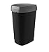 KIS Dual Swing Bin L-Cubo de Basura basculante para Bolsa de 50 litros, Doble opción de Apertura 30,5 x 42 x 60 (Altura), Negro, 31x42x62 cm