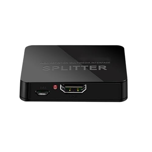 Decorhome Divisor de señal de vídeo, Divisor de vídeo 1 en 2 Salidas - Duplicador de vídeo, Divisor de Puerto de visualización | Adaptador de conmutador de Pantalla Distribuidor de vídeo de
