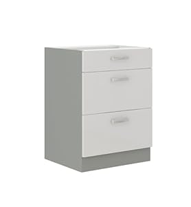 Kuechen-Preisbombe Unterschrank 60 Bianca Weiss Grau