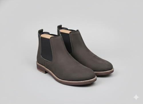 Image of Men's Chelsea Boots Suede Finish Slip-On Ankle Boots Elastic Side Panel Casual & Formal Wear