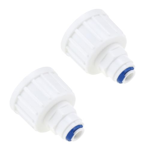 ECSiNG 2 Piezas de Rosca Hembra BSP de 3/4 Pulgadas A Conector de Grifo de 1/4 Pulgadas Conector Pushfit RO Conector Rápido Recto para Manguera de Jardín Sistema de Agua RO de ósmosis Inversa
