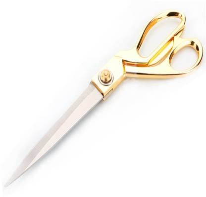 Golden Premium Professional Stainless Steel Cloth Scissor for Tailoring/Sewing, 9.5inch Scissors (Set of 1, Golden, Steel)