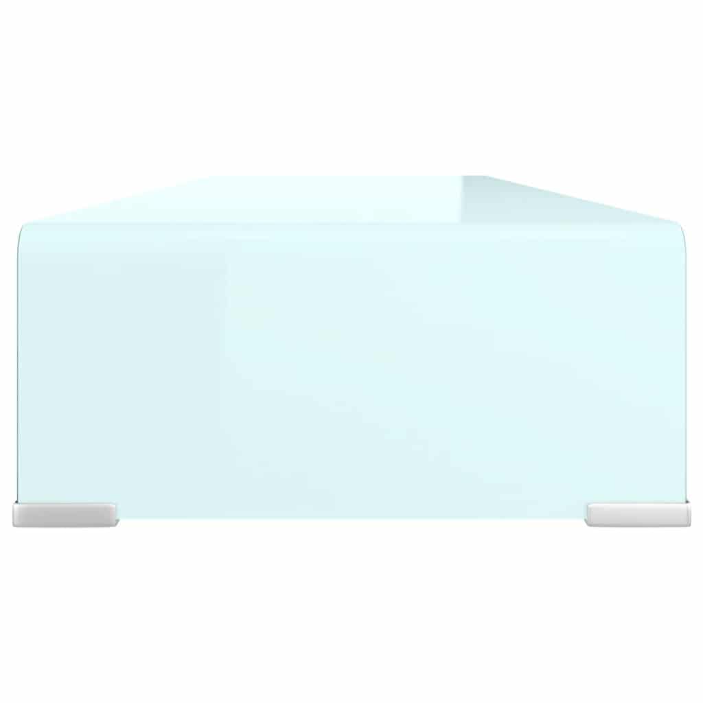 Leasha Rehausseur Écran PC Bureau, Réhausseur d'Écran Support de Moniteur 90x30x13 cm verre vert
